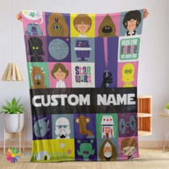 Awesome Official  Star Wars Characters Cartoon Cute Customized Blanket