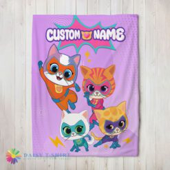 Awesome Official  Super Kitties Assemble Feline Heroes In Action Blanket Fleece Customized Blanket