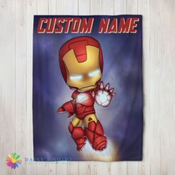 Awesome Official Superhero Marvel Avenger Chibi Iron Man Blanket Fleece Customized Blanket