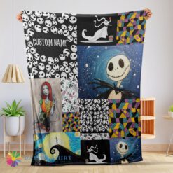 Awesome Official The Nightmare Before Christmas Jack Skellington Sally Zero Halloween Customized Blanket