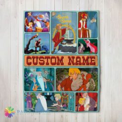 Awesome Official The Sword In The Stone Magical Journey Collage Blanket Fleece Customized Blanket