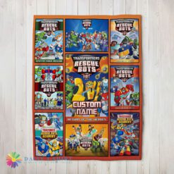 Awesome Official Transformer Rescue Bots Collage Poster Blanket Fleece Customized Blanket