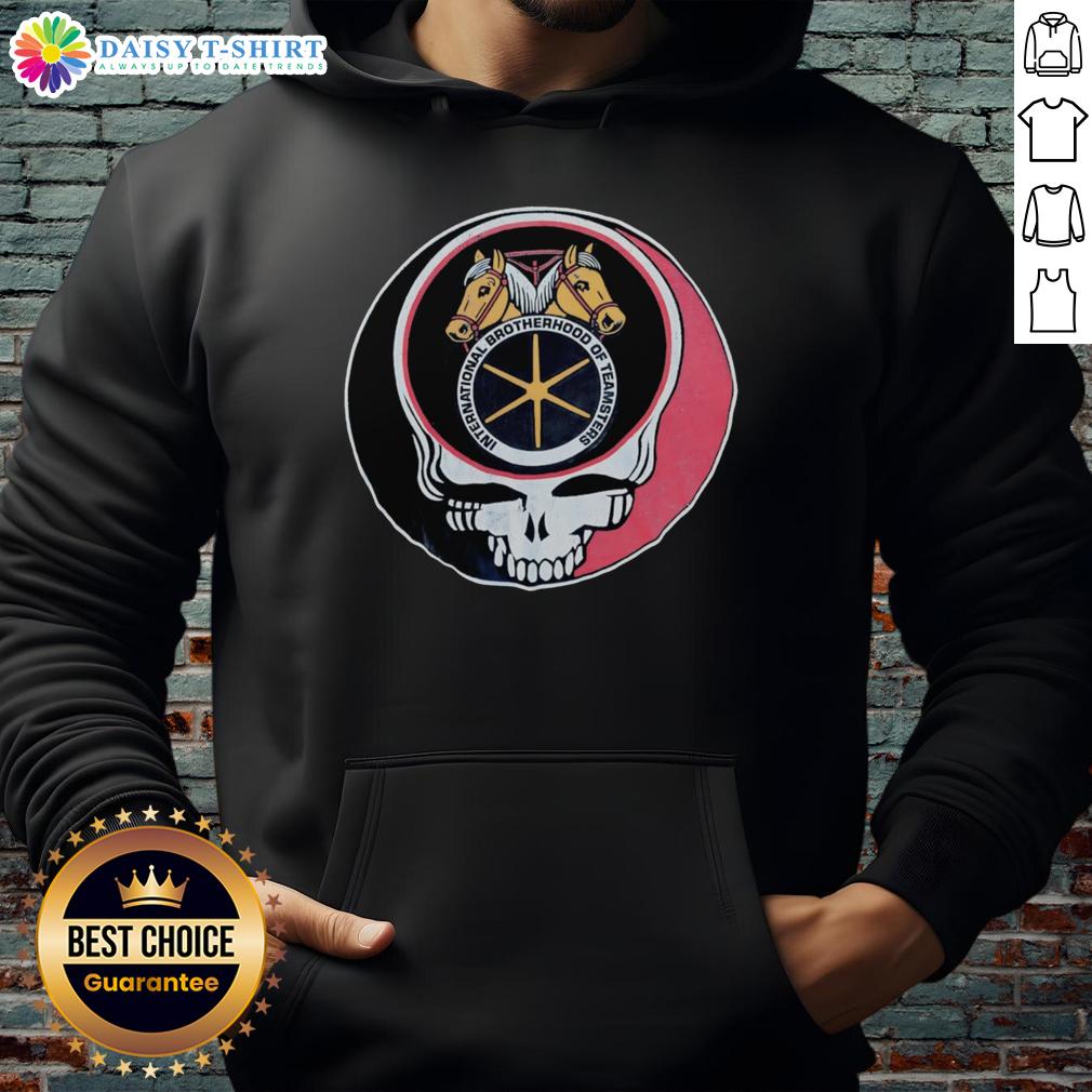 Alt Text: Awesome Teamsters X Grateful Dead hoodie featuring vibrant graphics and a cozy fit, perfect for fans and collectors.