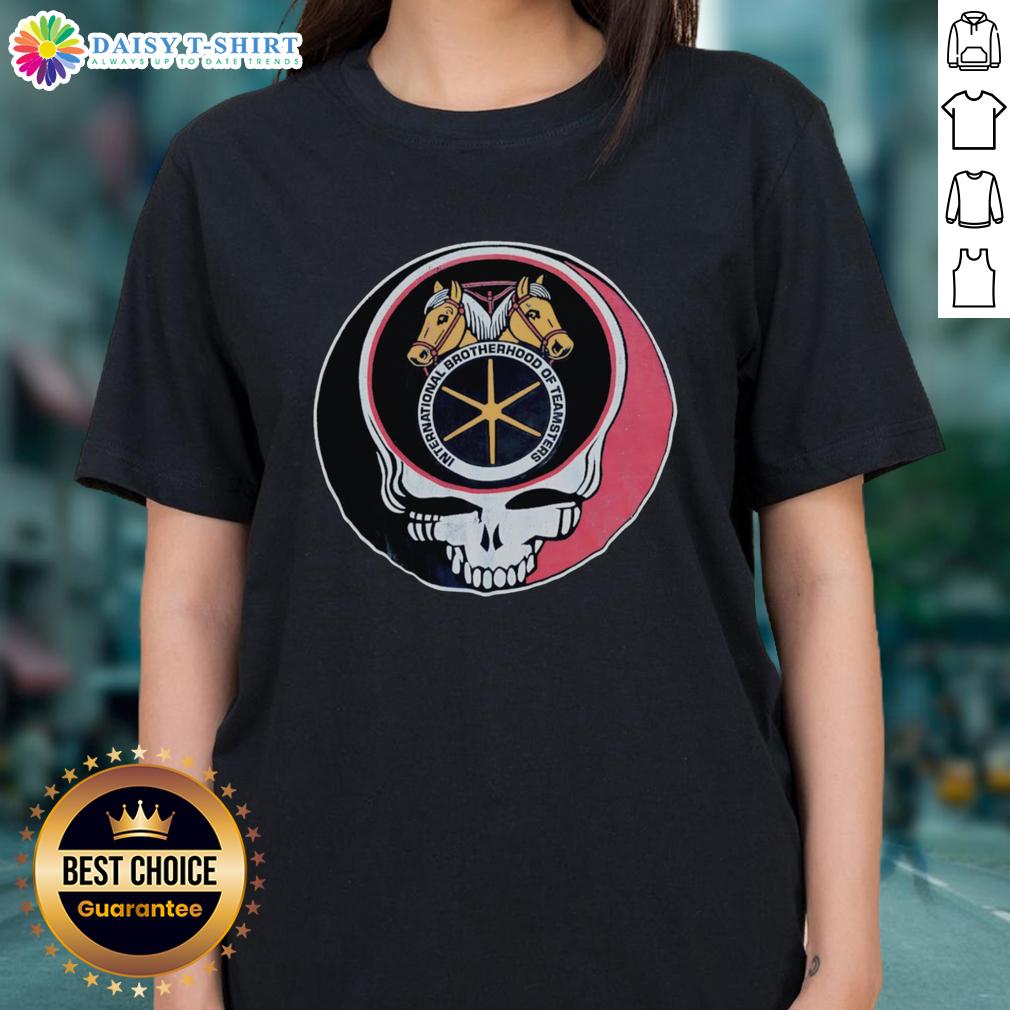 Awesome Teamsters X Grateful Dead ladies tee featuring vibrant graphics and a comfortable fit for fans of both brands.
