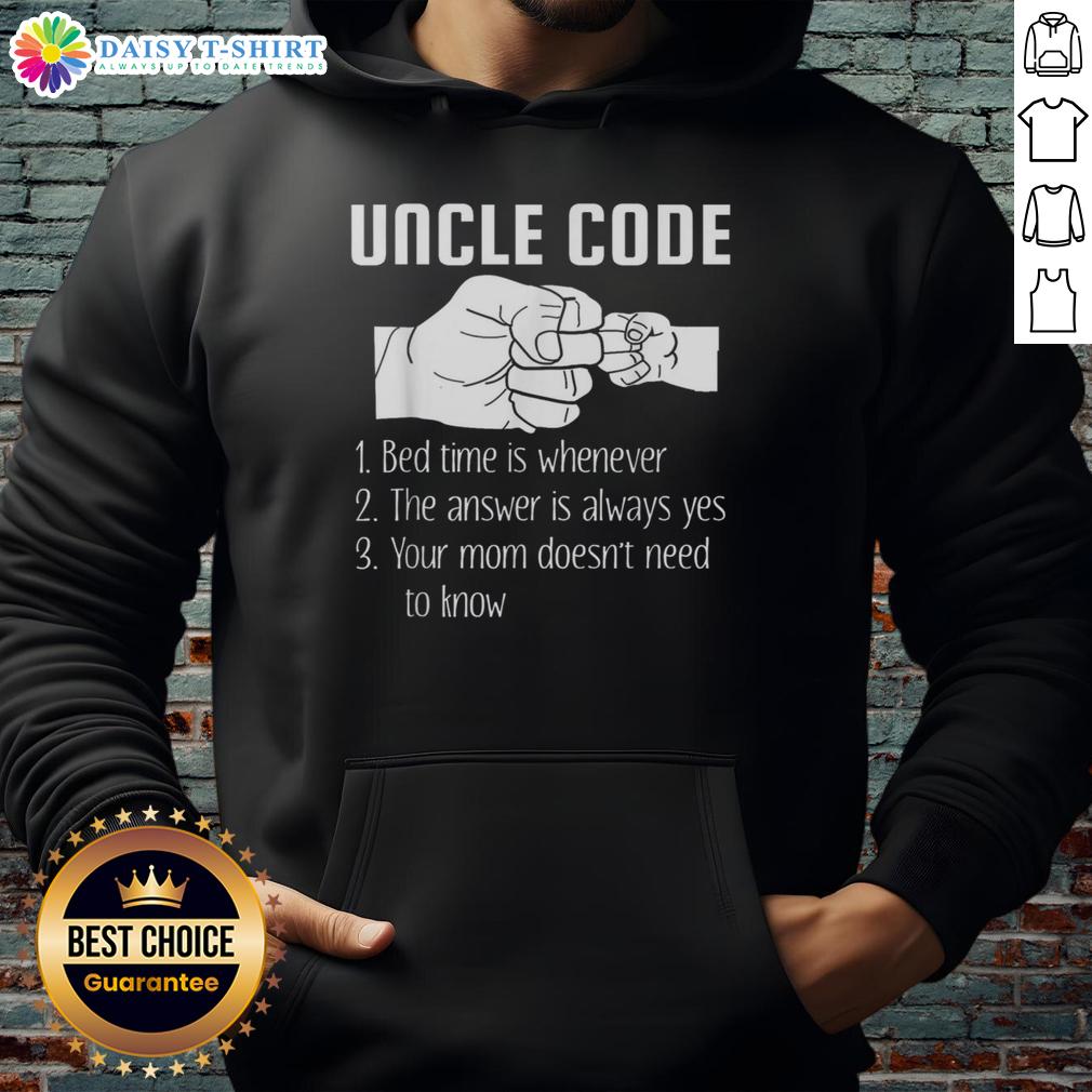 Awesome Uncle Code Rules Bed Time Is Whenever Hoodie featuring a fun design for relaxed and stylish evenings.