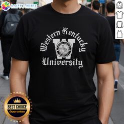 Alt Text: Awesome Western Kentucky Seal T-Shirt featuring a bold logo, perfect for fans and alumni of WKU.