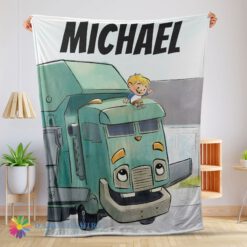 Funny Cartoon Trash Truck Cute Blanket Fleece Customized Blanket