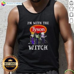 Funny 'I'm With The Tyson Foods Witch Villains' Halloween tank top featuring playful design and vibrant colors.