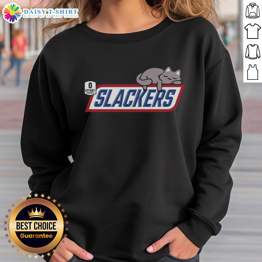 Cozy 'Good Cat Slackers' sweatshirt featuring a playful cat design, perfect for everyday wear and lounging.