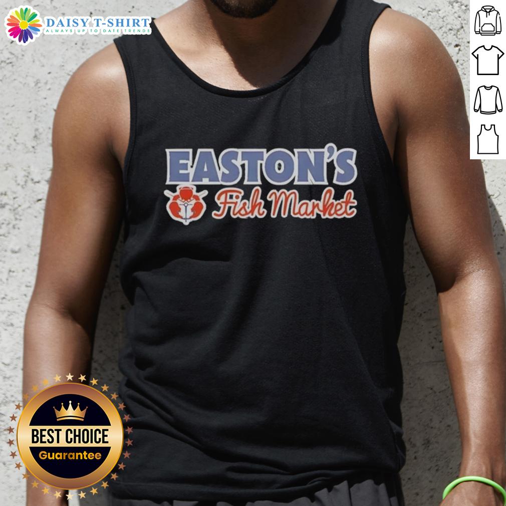 Good Catch of the Day: Cam Easton's Fish Market tank top featuring vibrant fish graphics and a stylish design.