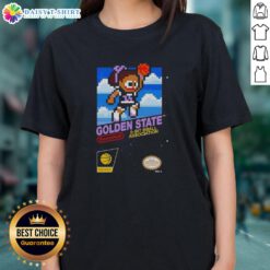 Good Golden State Valkyries Basketball 8-bit ladies tee featuring vibrant retro graphics and team colors.