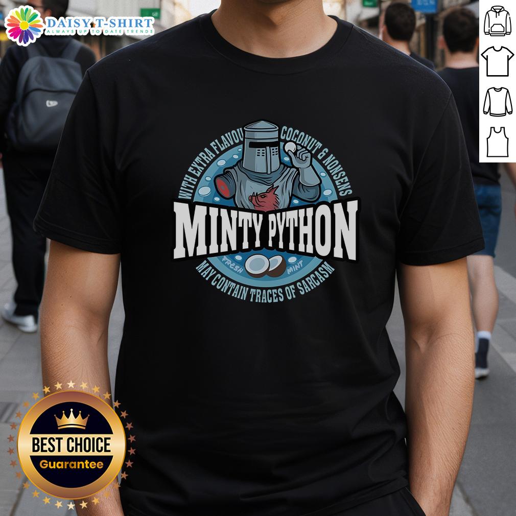 Good Minty Python Monty Python T-Shirt featuring a vibrant design, perfect for fans of classic comedy.