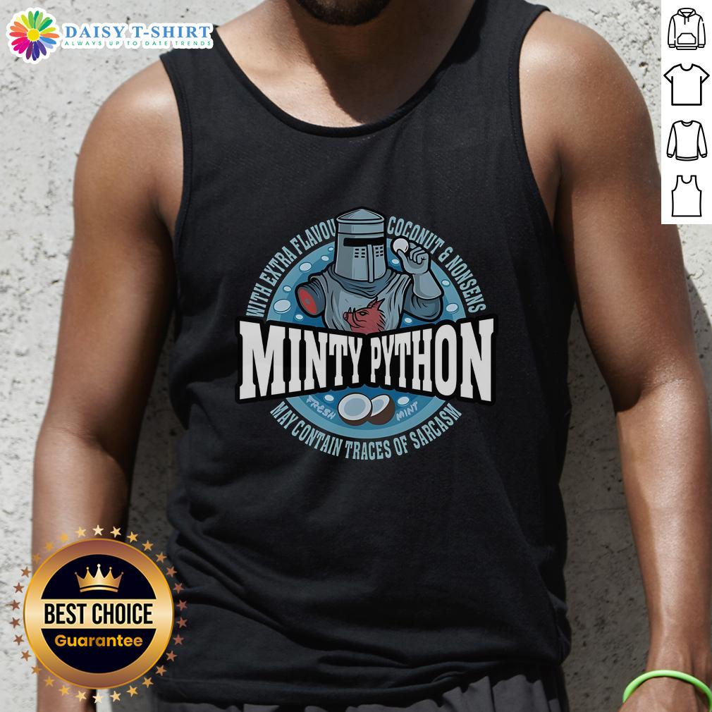 Good Minty Python Monty Python tank top design featuring vibrant colors and playful graphics inspired by the classic comedy.