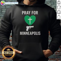 Good Pray For Minneapolis Annunciation Catholic School hoodie in navy blue with logo, perfect for school spirit and support.