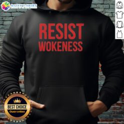 Good Resist Wokeness Vote Republican 2025 Hoodie showcasing a bold political message in vibrant colors.