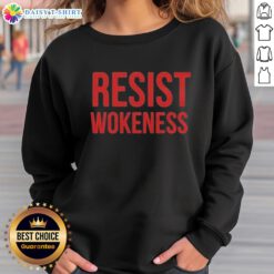 Good Resist Wokeness Vote Republican 2025 Sweatshirt in navy blue, promoting conservative values and political engagement.