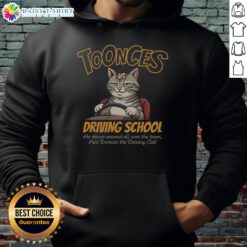 Toonces the Driving Cat hoodie from Good Toonces Driving School, featuring a fun design of the iconic animated character.