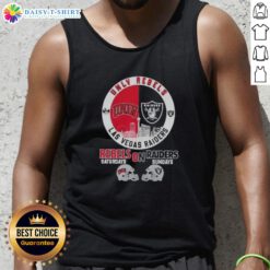 Good UNLV Rebels and Las Vegas Raiders football helmets skyline tank top, perfect for game day attire.