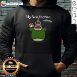 Happy My Neighborino Hoodie featuring a vibrant design, perfect for fans of nostalgic TV shows and cozy fashion.