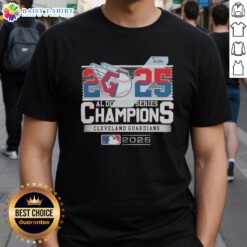 Hot Cleveland Guardians 2025 MLB Postseason AL Division Series Champions Celebration T-Shirt featuring team colors and logo.