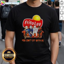 Hot Frito Lay X Horror Movies Halloween T-Shirt featuring 'You Can't Sit With Us' design for spooky season fans.