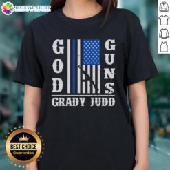 Hot God Guns Grady Judd Fan Club Ladies Tee featuring a stylish design for fans of Grady Judd and law enforcement pride.