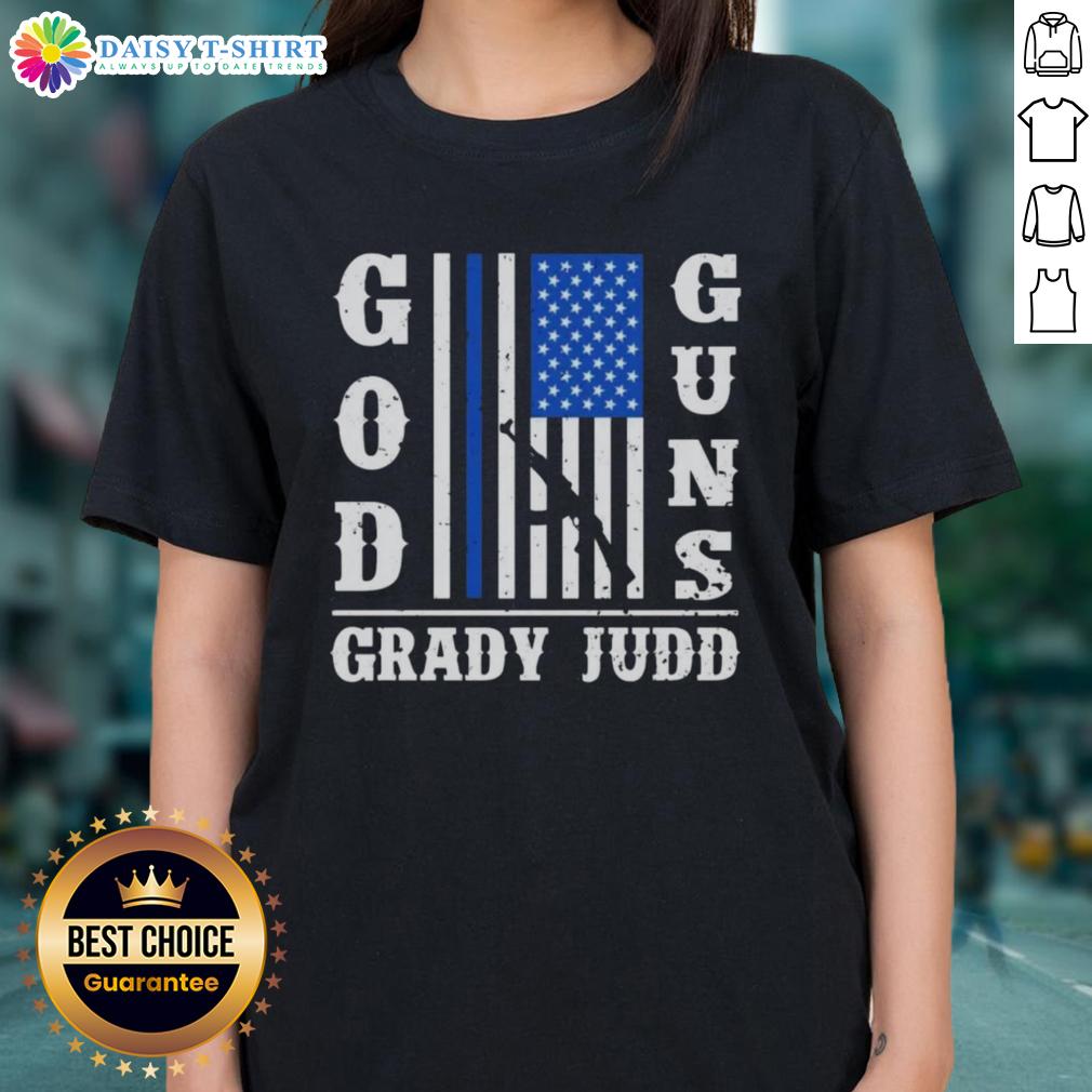 Hot God Guns Grady Judd Fan Club Ladies Tee featuring a stylish design for fans of Grady Judd and law enforcement pride.