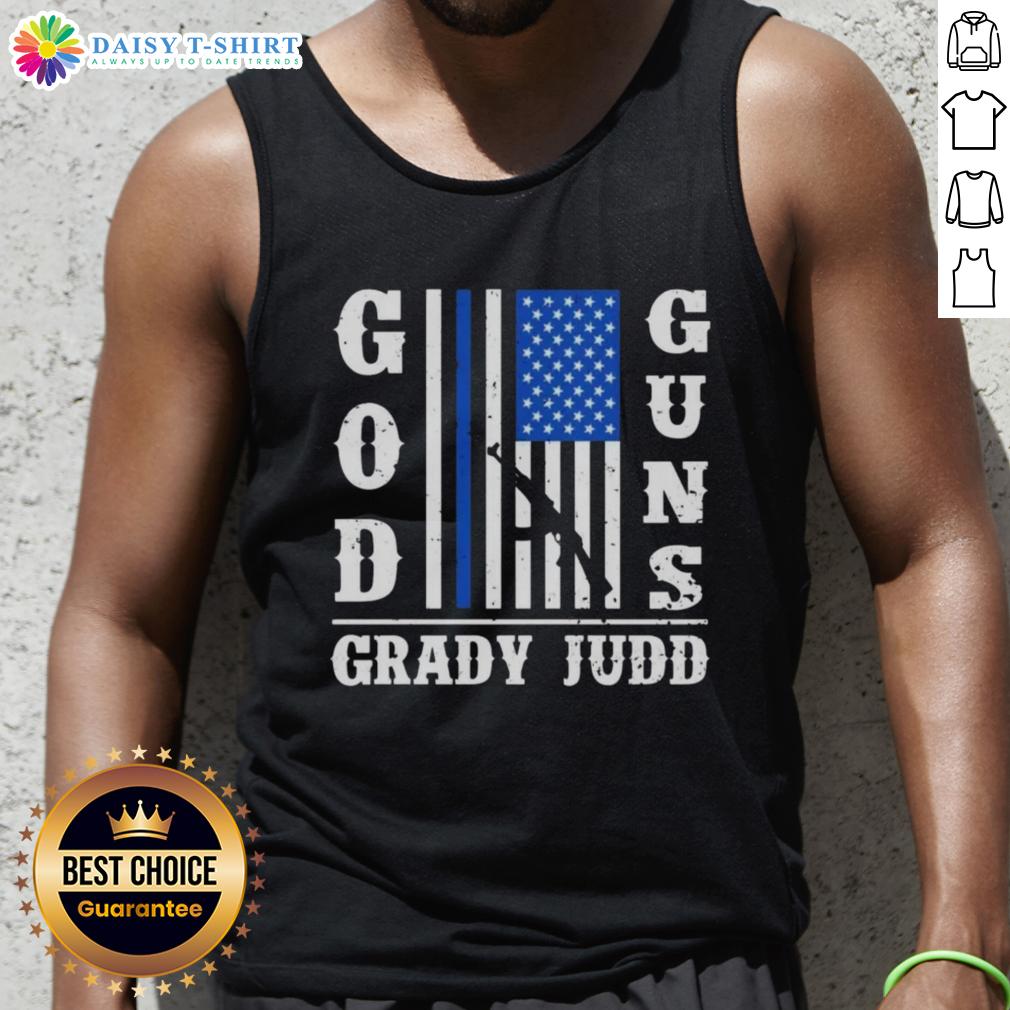 Hot God Guns Grady Judd Fan Club tank top featuring bold graphics and vibrant colors, perfect for fans of Grady Judd.
