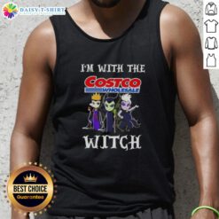 Hot I'm With The Costco Wholesale Witch Villains Halloween Tank Top featuring a fun graphic for festive fall wear.