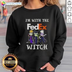 Hot I'm With The FedEx Witch Halloween sweatshirt featuring a spooky design, perfect for Halloween festivities.
