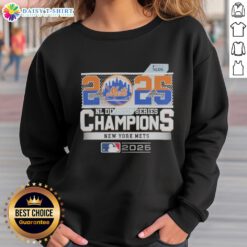 Alt Text: New York Mets 2025 MLB Postseason NL Division Series Champions sweatshirt celebrating their victory.
