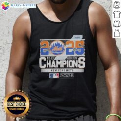 New York Mets 2025 MLB Postseason NL Division Series Champions celebration tank top showcasing team pride and victory.