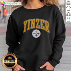 Hot Pittsburgh Steelers Yinzer logo sweatshirt featuring a bold design, perfect for Steelers fans and game day wear.