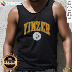 Hot Pittsburgh Steelers Yinzer logo tank top featuring bold design perfect for fans on game day.