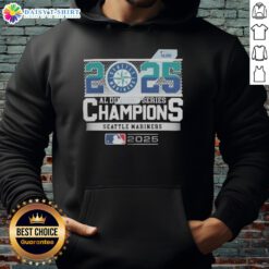 Alt Text: Hot Seattle Mariners 2025 MLB Postseason AL Division Series Champions Hoodie in team colors and logo design.