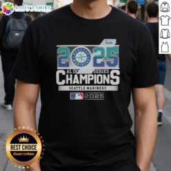 Alt Text: Hot Seattle Mariners 2025 MLB Postseason AL Division Series Champions T-Shirt featuring bold team graphics.