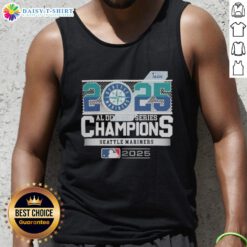 Hot Seattle Mariners 2025 MLB Postseason AL Division Series Champions tank top featuring vibrant team colors and logo.