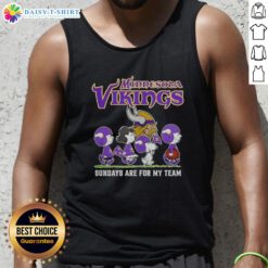 Hot Snoopy and Friends Minnesota Vikings Football Sundays Are for My Team tank top, perfect for game day style.