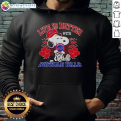 Alt Text: Cozy Hot Snoopy Buffalo Bills NFL hoodie, perfect for Bills Mafia fans celebrating life with style and comfort.