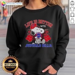 Hot Snoopy Buffalo Bills NFL sweatshirt - 'Life is Better with Bills Mafia' design for fans and stylish comfort.