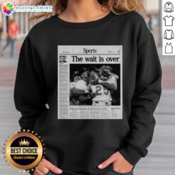 Hot Sports sweatshirt celebrating Indians' championship victory, first since 1954, perfect for fans and collectors.