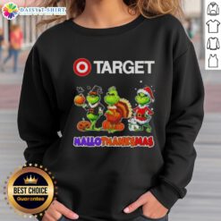 Hot Target X Grinch Cosplay sweatshirt for Happy HalloThanksMas, featuring festive designs and cozy style for the holiday season.