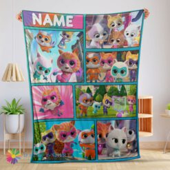 Hot Top Disney Cartoon SuperKitties With Friends Blanket Fleece Customized Blanket