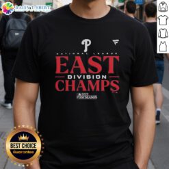 2025 MLB Postseason Philadelphia Phillies NL East Division Champions T-shirt featuring team logo and vibrant colors.