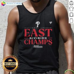 Philadelphia Phillies NL East Division Champions tank top from Nice 2025 MLB Postseason, perfect for fans and celebrations.