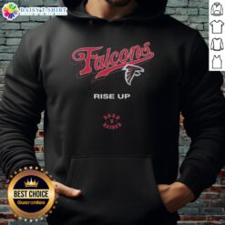 Alt Text: Nice Atlanta Falcons Born x Raised Rise Up Hoodie showcasing team pride and stylish design for fans.
