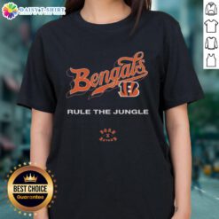 Nice Cincinnati Bengals Born x Raised Rule The Jungle Ladies Tee showcasing team pride in stylish women's apparel.