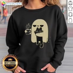 Cute ghost holding a cat on a cozy sweatshirt, perfect for Halloween and cat lovers. Nice Ghost Holding Cat Sweatshirt.
