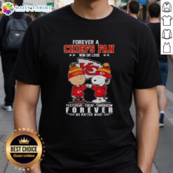 Nice Snoopy Touch Hands Charlie Brown t-shirt for Chiefs fans: 'Yesterday, Today, Tomorrow, and Forever' design.