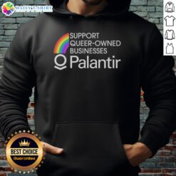 Cozy hoodie featuring 'Nice Support Queer-Owned Businesses' slogan, promoting LGBTQ+ entrepreneurship and inclusivity.
